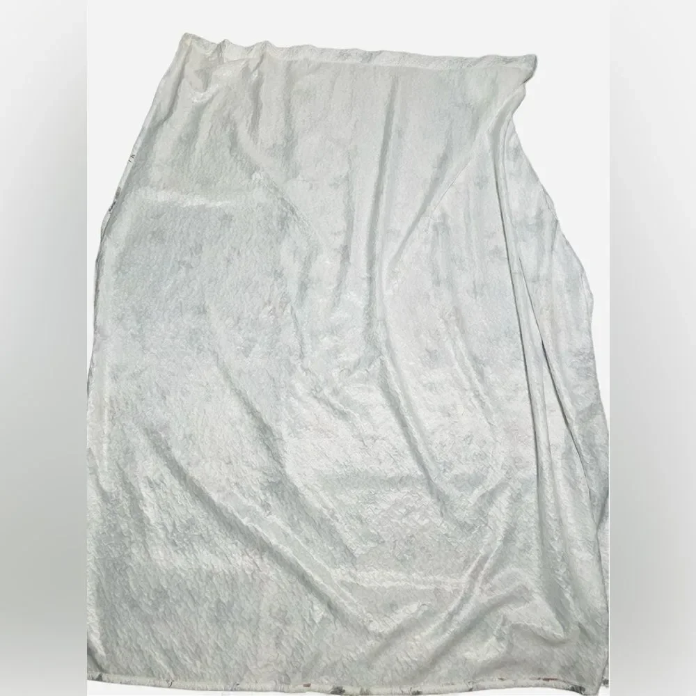 DKNY “Jasper” White Textured Fabric Shower Curtain w/Multicolor Floral Designs